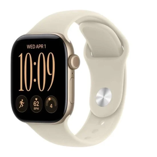 Apple Watch Series 12 GPS 42mm Light Gold Aluminium Case with Sand Sport Band - S/M